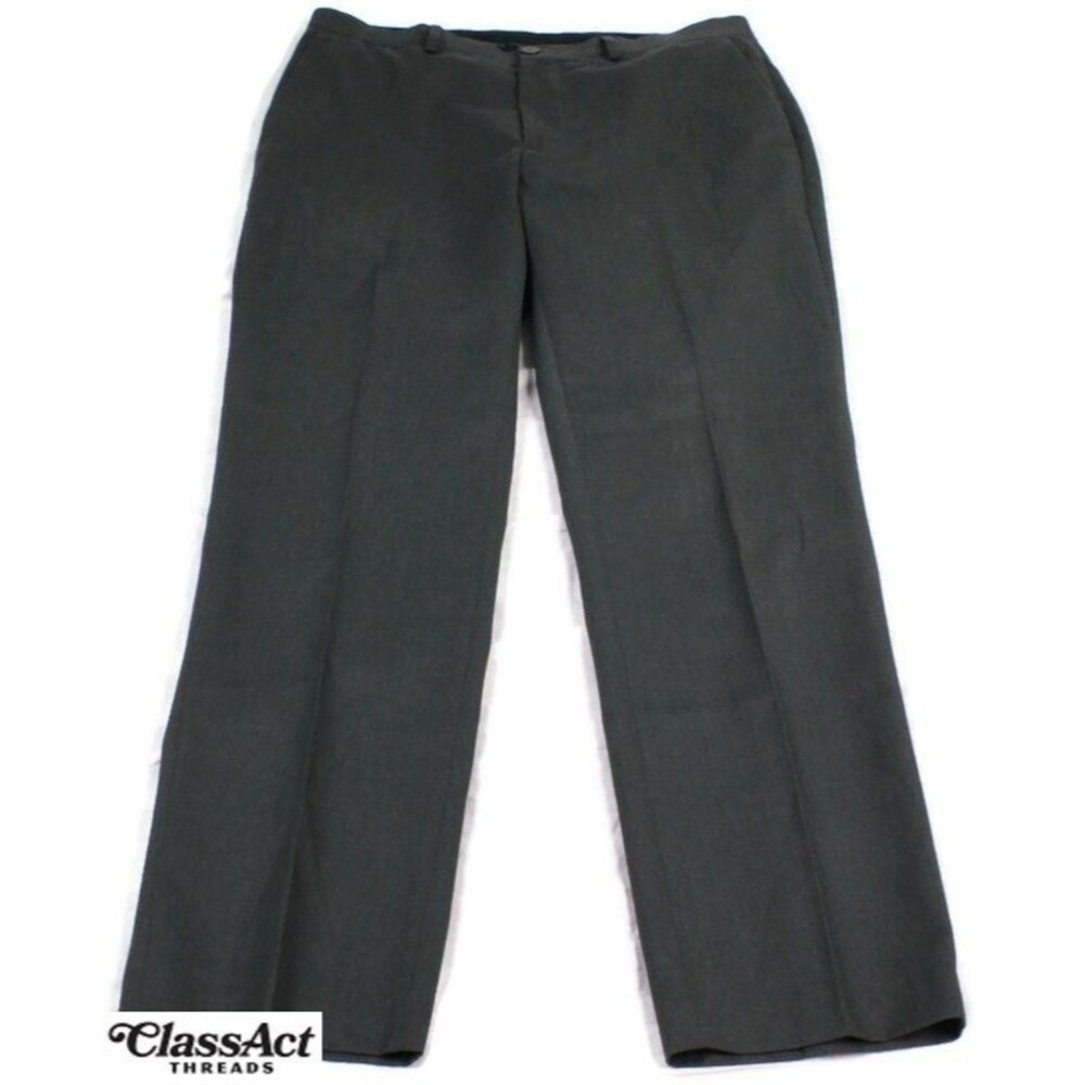 Marc Anthony Men’s Slim Fit Gray Dress Slacks Pants Flat Fronts 34" X 32"